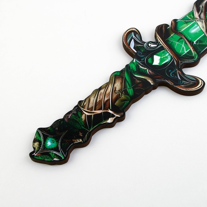 Деревянное оружие, детское сувенирное &laquo;Зелёный кристалл&raquo;, меч, 10,9 х 40 см