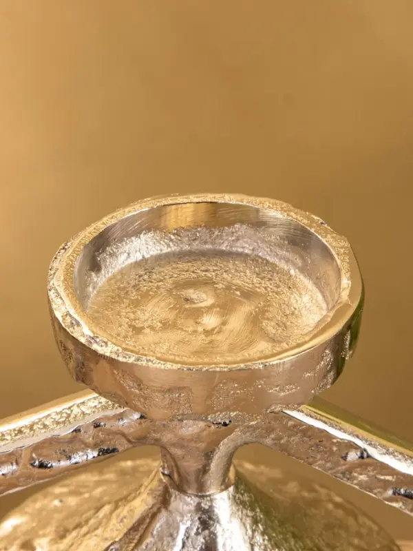 Подсвечник со стеклом "Звезда" алюминий  28х10,5х29,5 см