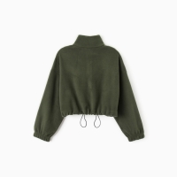 Толстовка флисовая для девочки MINAKU: Fleece Soft, цвет зелёный, рост 146 см