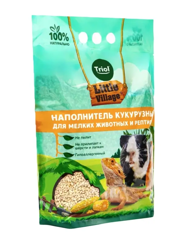 Наполнитель кукурузный для мелких животных и рептилий, 5л, серия LITTLE VILLAGE