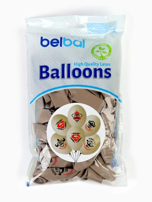 Воздушные шары латексные 14" "Супер-Мэн"  набор 50 шт.