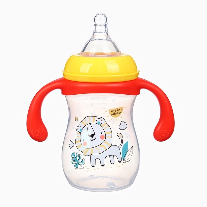 Бутылочка для кормления Крошка Я &laquo;Baby time collection&raquo;, широкое горло, от 6 мес., 240 мл, цвет красный