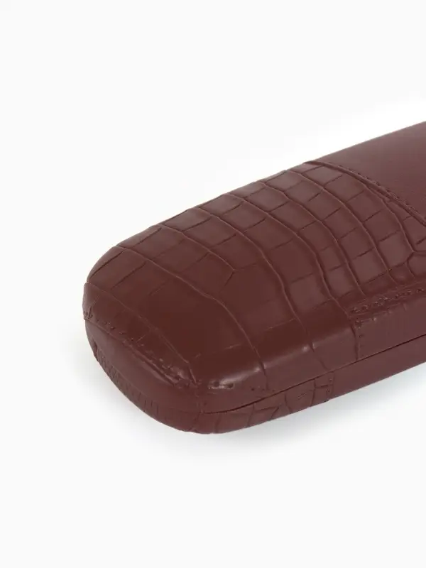 Футляр для очков Июнь2503, 16*5,8*3 см, хлопушка, коричневый