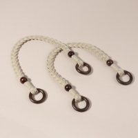 Ручки для сумки, 2 шт, вощёный шнур/дерево, 48 × 2 см, цвет бежевый Ручки для сумки, 2 шт, вощёный шнур/дерево, 48 × 2 см, цвет бежевый