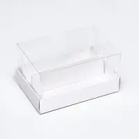 Кондитерская коробка складная под 2 эклера, белая, 9&times;13.5&times;7 см