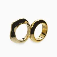 Кольцо пластик &laquo;Стиль&raquo;, набор 2 шт. размер 17, цвет золото
