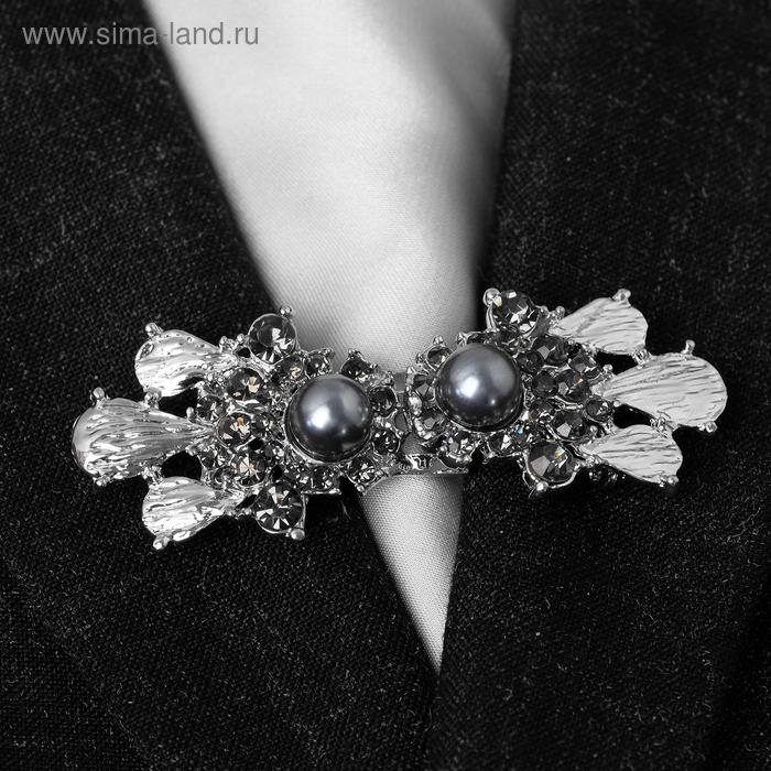 Зажим для кардигана «Барокко», цвет серый в серебре Зажим для кардигана «Барокко», цвет серый в серебре