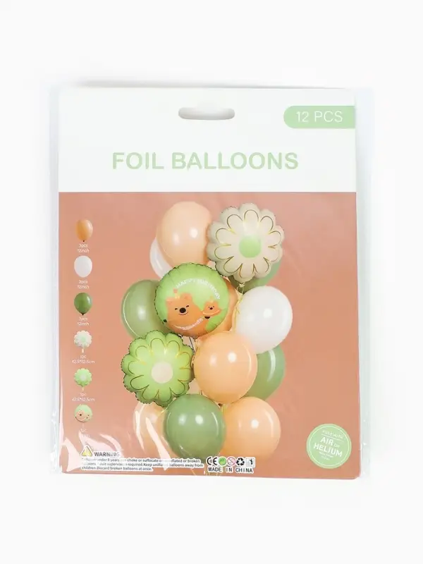 Воздушные шары "Капибара с ромашкой" фольга, латекс, набор 12 штук