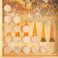 Настольные игры 3 в 1 "Бородино": шахматы, шашки, нарды, деревянные, большие, 50 х 50 см