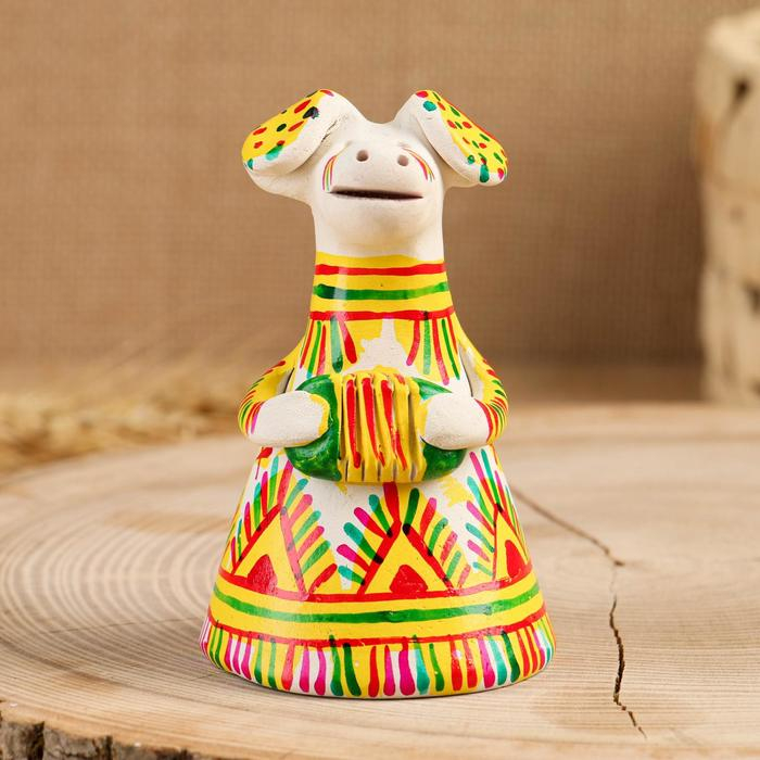 Филимоновская игрушка колокольчик &laquo;Собачка&raquo;