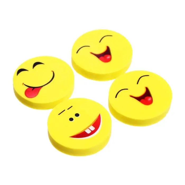 Набор ластиков фигурных Calligrata "Смайлы", 4 штуки, в блистере, МИКС