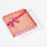 Коробка для печенья, &laquo;Розовый бант&raquo; 18&times;18&times;3 см