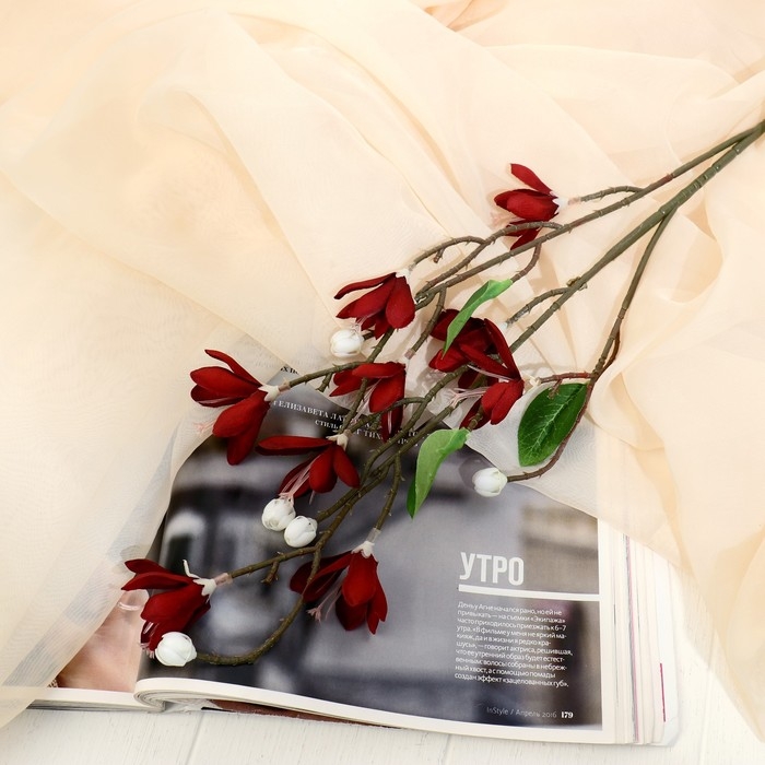 Цветы искусственные Цветы искусственные "Белоцветник шелковый" 74х4 см, бордовый