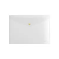 Папка-конверт на кнопке А4, 160 мкм, ErichKrause Glossy Clear, глянцевая, с цветной кнопкой, прозрачная, микс