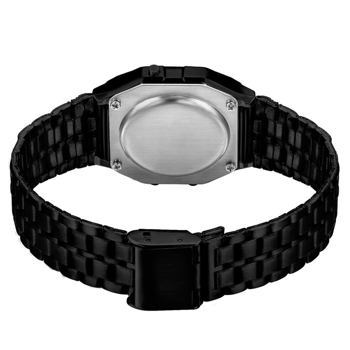 Часы наручные электронные мужские "Барнс", ремешок металл, с календарем, водонепроницаемые