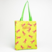 Сумка-шопер Динозавр без молнии, без подкладки, цвет зелёный/жёлтый