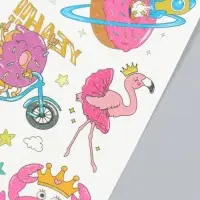 Переводные тату на тело цветные &laquo;Розовые мечты&raquo;, блёстки, 12&times;7.5 см