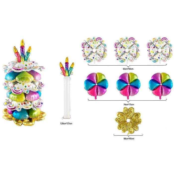 Шар фольгированный 42" &laquo;Пирамидка &ndash; цветы&raquo;, под воздух