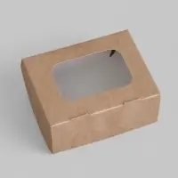 Коробка складная, с окном, крафтовая, 9&times;7&times;4 см