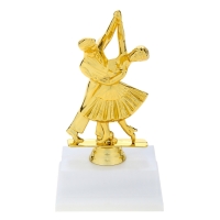 Наградная фигура &laquo;Танцующая пара&raquo;, подставка пластик белая, золото, 16.5&times;7.7&times;8 см