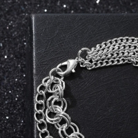 Браслет металл &laquo;Цепь&raquo; сердце объёмное, цвет серебро, 18 см