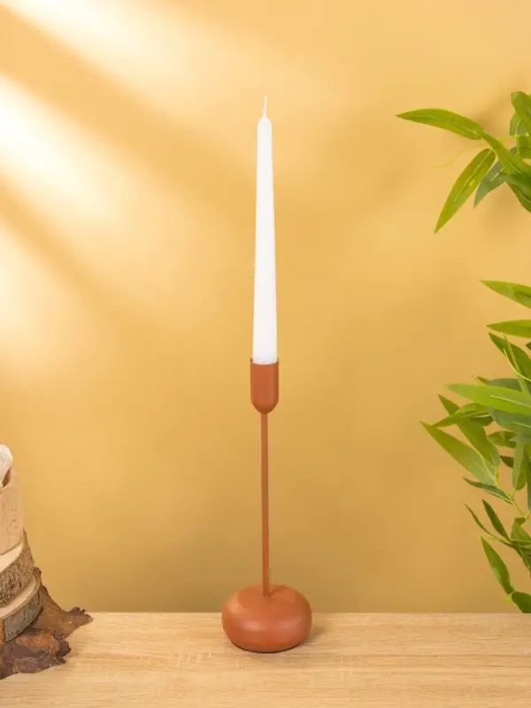Подсвечник на 1 свечу текстурный "Терракотовый" 8х8х25,5 см