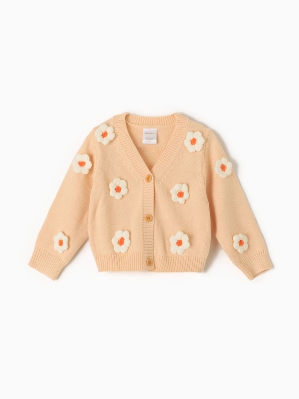 Кардиган Крошка Я Ромашки, р.68-74 см, бежевый
