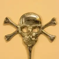 Крючок настенный &laquo;Весёлый Роджер&raquo;, 22&times;13.5&times;5.5 см, алюминий, золото