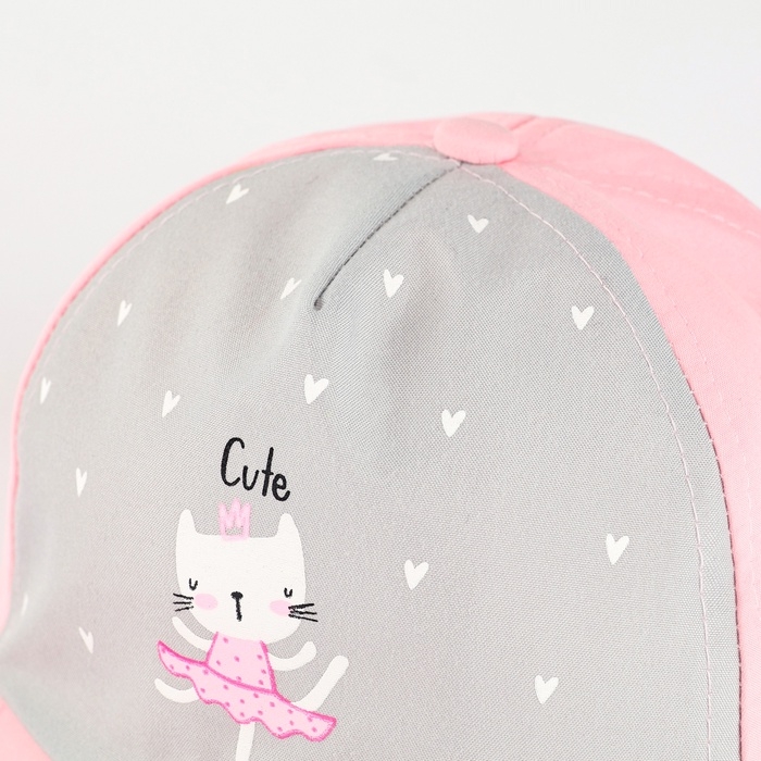 Кепка детская для девочки &laquo;Котик&raquo;, р-р. 48-50