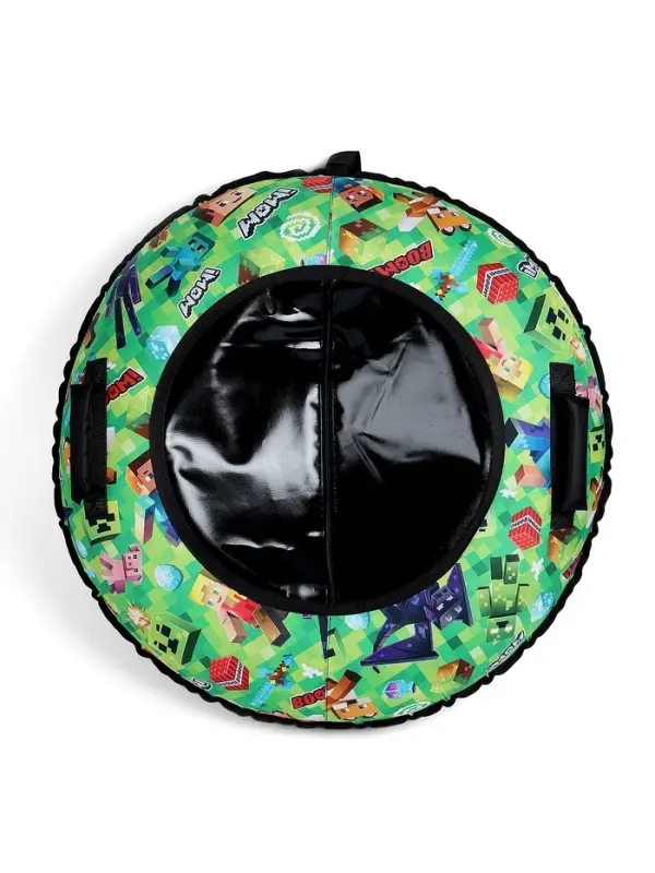 Тюбинг &ndash; ватрушка &laquo;Пиксели&raquo;, диаметр чехла 90 см, зелёная, чёрный, Winter Star