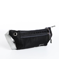Поясная сумка на молнии, с карманом, разъем для USB, чёрный Поясная сумка на молнии, с карманом, разъем для USB, чёрный