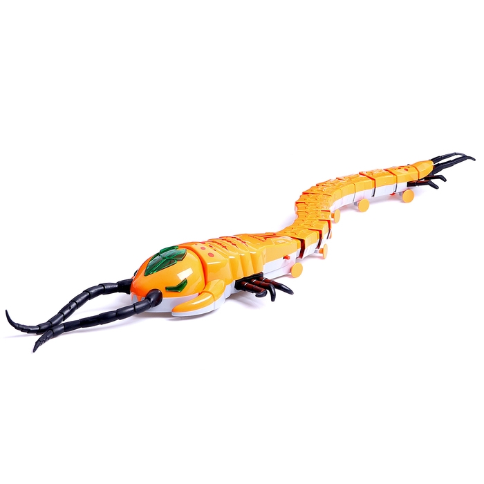 Животное &laquo;Многоножка&raquo;, световые эффекты, работает от батареек, 11 деталей, цвет оранжевый