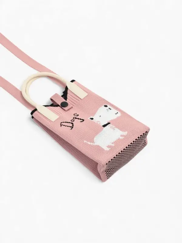 Сумка подр Пес, 12*4*17, отд на кнопке, дл ремень, розовый