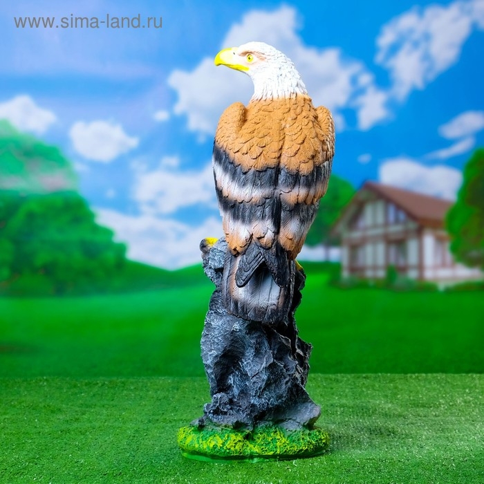 Садовая фигура из полистоуна «Орёл на пне» большой, 20×18×53 см Садовая фигура из полистоуна «Орёл на пне» большой, 20×18×53 см