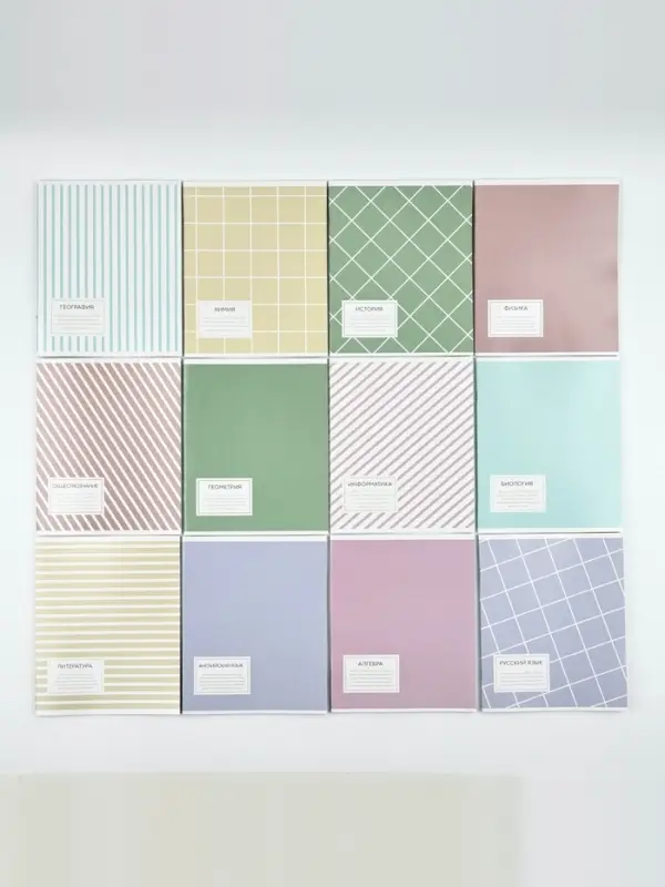 Тетради предметные, 36 л., набор из 12 шт., блок №1 &laquo;Пастель&raquo;
