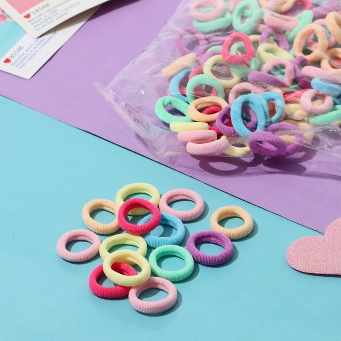 Резинка для волос Резинка для волос "Махрушка" (набор 100 шт) пастель, 2 см