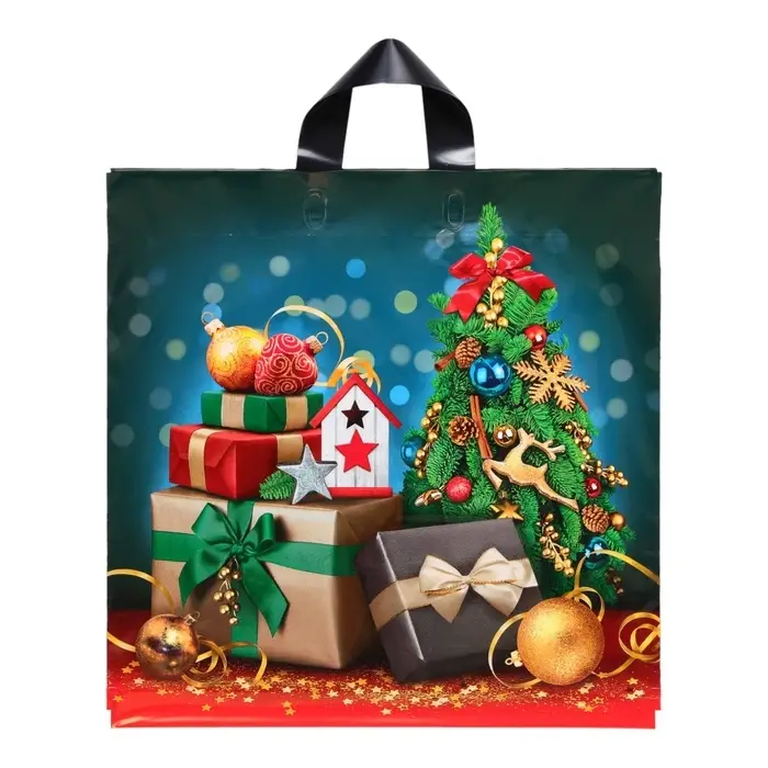 Пакет &laquo;Подарочный бум&raquo;, полиэтиленовый с петлевой ручкой, 44&times;44 см Новый год