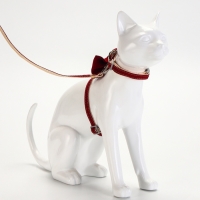 Комплект амуниции "Шахматный джентельмен", поводок 120 х 1 см, красный