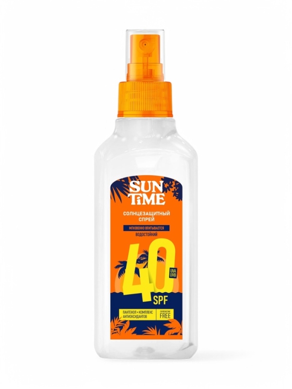Cпрей солнцезащитный Sun Time SPF-40 водостойкий, 150 мл Cпрей солнцезащитный Sun Time SPF-40 водостойкий, 150 мл