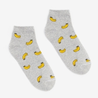 Носки женские &laquo;Бананы&raquo;, цвет серый, размер 23-25