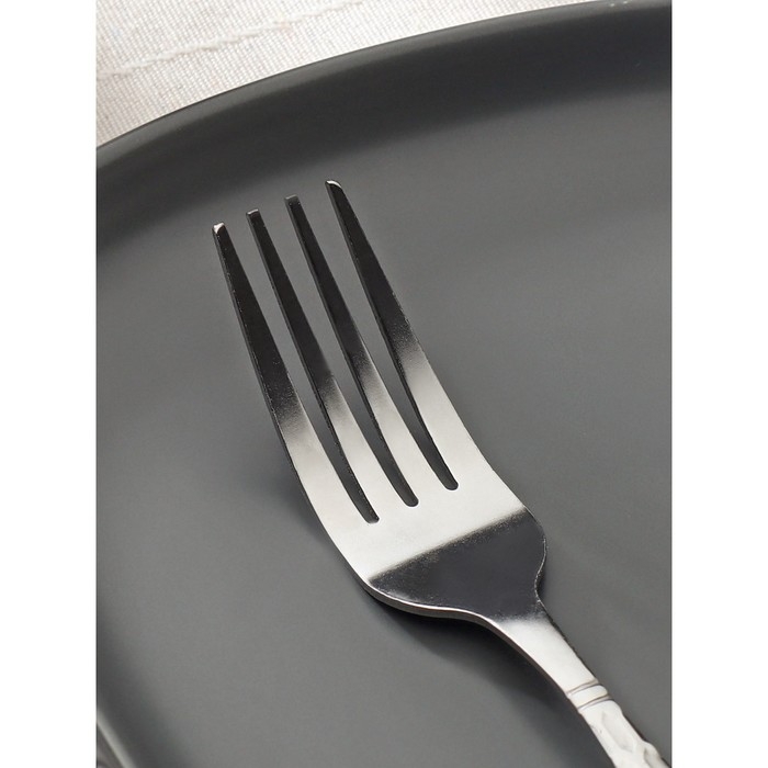 Набор вилок столовых Доляна &laquo;Соты&raquo;, h=20 см, 6 шт, цвет серебряный