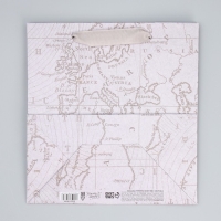 Пакет подарочный крафтовый квадратный, упаковка, &laquo;Весь мир твой&raquo;, 22 х 22 х 11 см