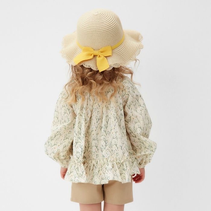 Блузка для девочки MINAKU &laquo;Ромашки&raquo;, цвет молочный, рост 122 см