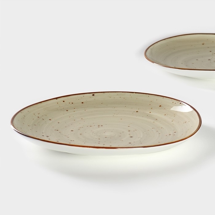 Набор тарелок фарфоровых обеденных Magistro Mediterana, 2 предмета: 31,5&times;29,7 см, цвет бежевый