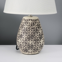 Настольная лампа с абажуром RISALUX &laquo;Лесли&raquo;, Е14, 40 Вт, бело-чёрный, 22&times;22&times;34.5 см