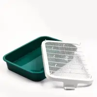 Туалет "Белла мини" для кошек, с сеткой, 35 х 26  х 6 см, Зеленый