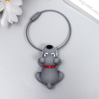 Брелок ПВХ на тросе "Рычащий пёс" 9,5х5 см