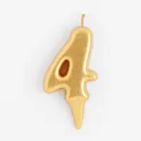 Свеча для торта &laquo;Цифра 4&raquo;, золотая, 5.5 см