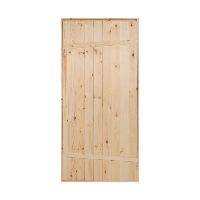 Дверной блок для бани, 170&times;80см, из сосны, на клиньях, массив