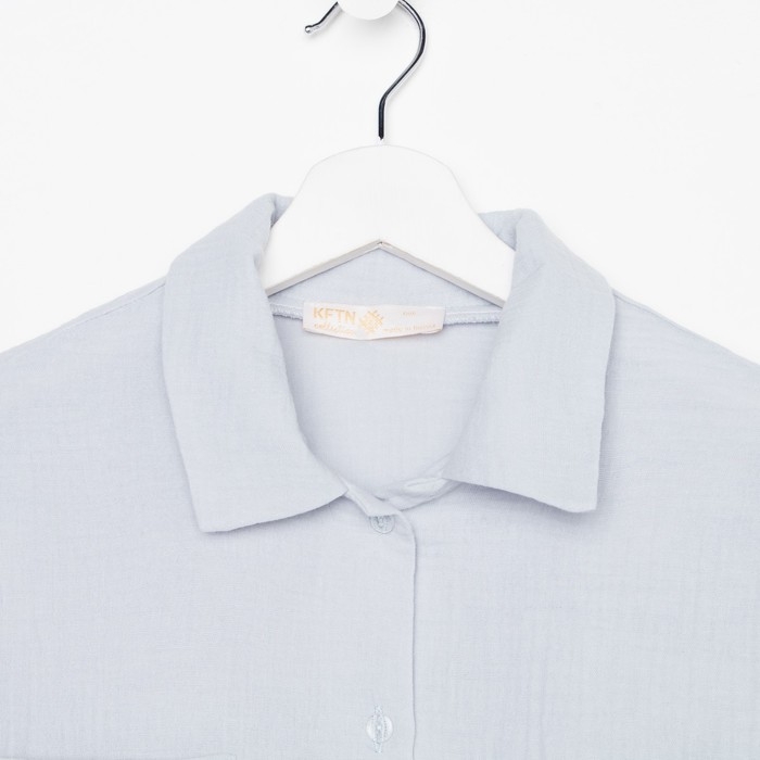 Пижама женская (рубашка и брюки) KAFTAN "Basic" размер 52-54, цвет серо-голубой